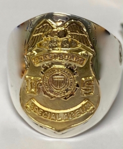 Coast Guard Ring-Custom Coast Guard and military rings, fine four piece ...